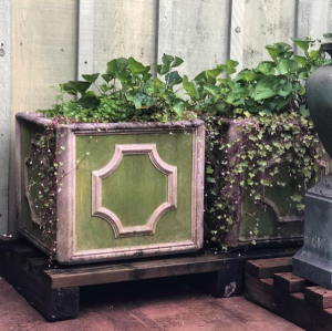 Jefferson Box Pair limewash Vintage #longshadowplanters #longshadowvintage #gardendesign